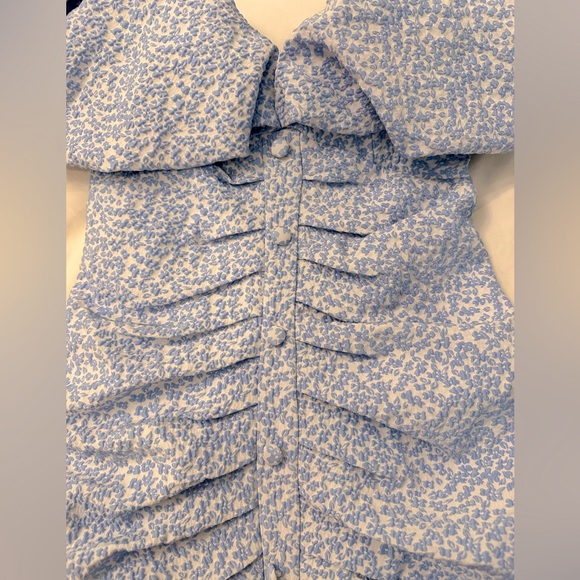 NWT Giselle draped BLUE FLORAL mini dress Fashion Nova - Picture 4 of 10